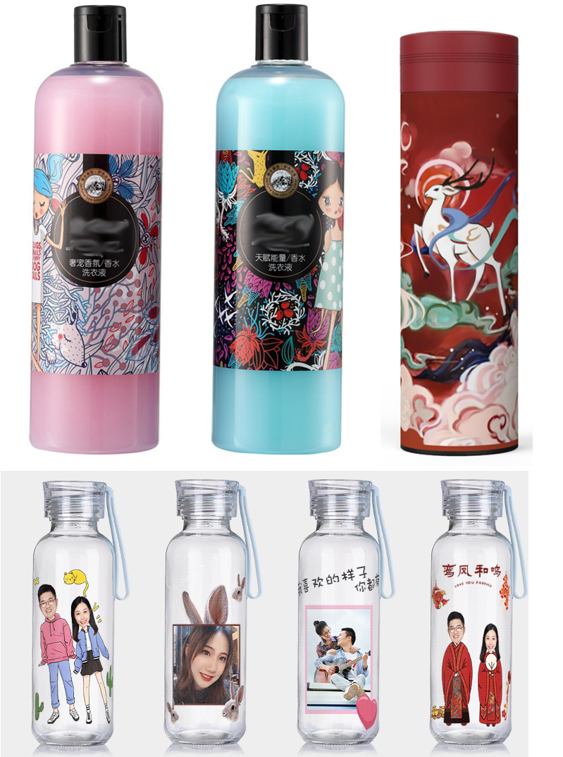 化妆品，小玻璃瓶打印图片效果